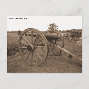Civil Krig Cannon, Gettysburg, PA Vykort