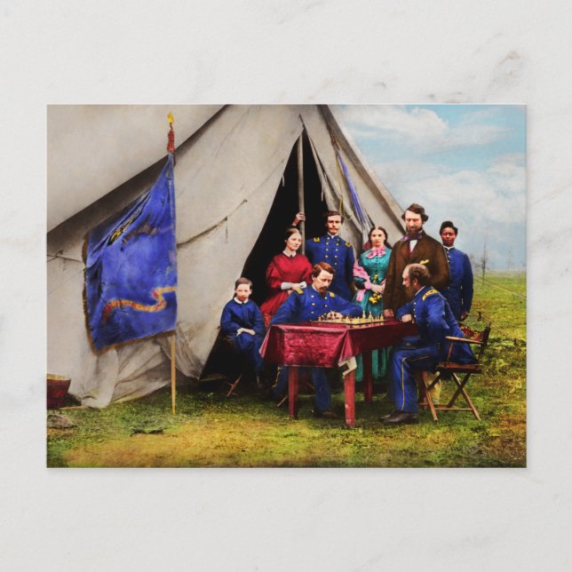 Civil Krig - Civil krig schess 1861 Vykort (Framsida)