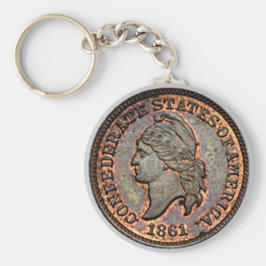 Civil Krig Confederate USA Penny Nyckelring