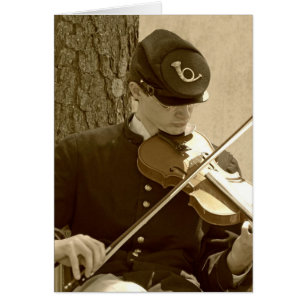 Civil Krig Fiddle Player Hälsningskort