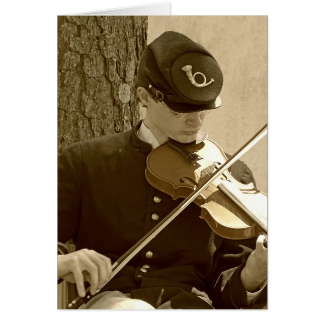 Civil Krig Fiddle Player Hälsningskort (Framsidan)