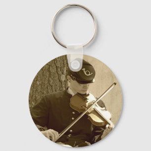 Civil Krig Fiddle Player Nyckelring