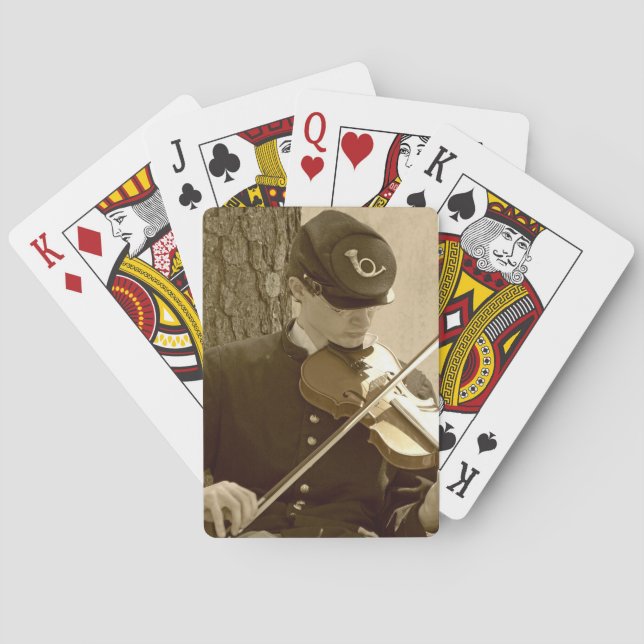 Civil Krig Fiddle Player Spelkort (Baksidan)