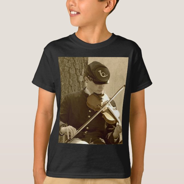 Civil Krig Fiddle Player T Shirt (Framsida)