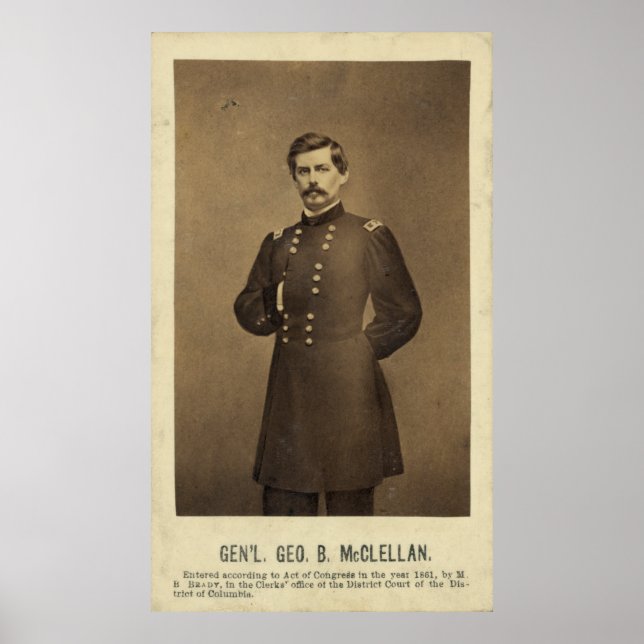 Civil Krig General George B McClellan Print Poster (Framsidan)