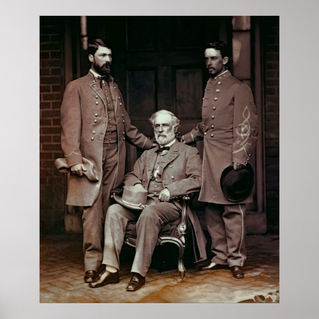 CIVIL KRIG GENERAL LEE och PERSONAL 1865 Poster (Framsidan)