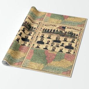 Civil Krig Gräns Militär Porträtt 1861, återst Presentpapper
