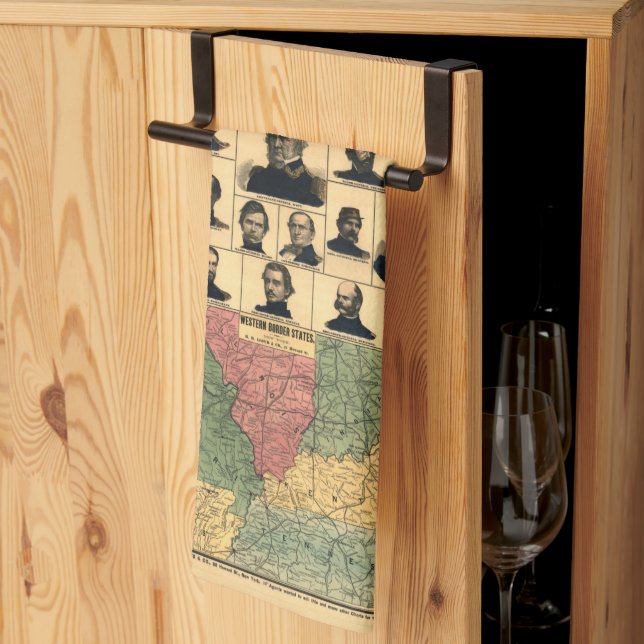 Civil Krig Gräns Militär Porträtt 1861, återställd Kökshandduk (Thirds Fold)