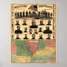 Civil Krig Gräns Militär Porträtt 1861, återställd