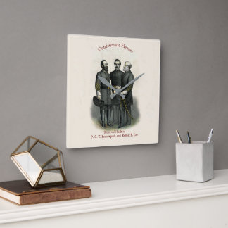 Civil Krig 🎖️ ⚔️ Heroes Confederate General 1896 Fyrkantig Klocka