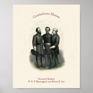 Civil Krig 🎖️ ⚔️ Heroes Confederate General 1896 Poster