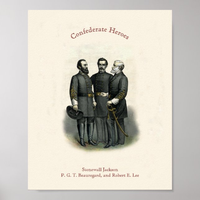 Civil Krig 🎖️ ⚔️ Heroes Confederate General 1896 Poster (Framsidan)