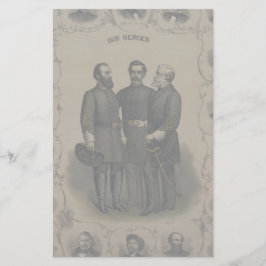 Civil Krig 🎖️ ⚔️ Heroes Confederate Generals Brevpapper