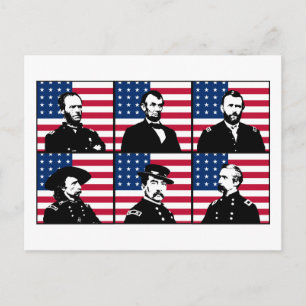 Civil Krig Heroes och American Flagga Vykort