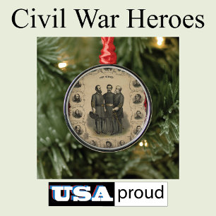 Civil Krig Heroes Southern Generals Epic Value Julgransprydnad Metall