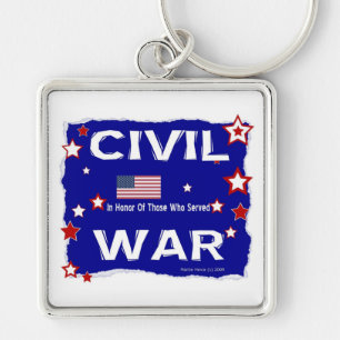 Civil Krig - in Honor Fyrkantig Silverfärgad Nyckelring