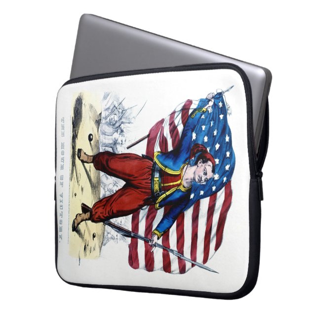 Civil Krig New York Zouaves Laptop Sleeve (Framsidan Vänster)