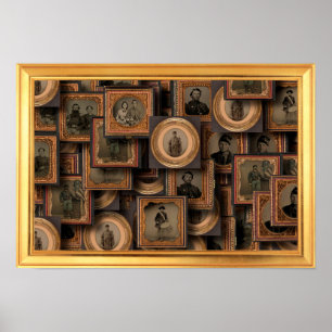 Civil Krig Porträtt Collage Poster