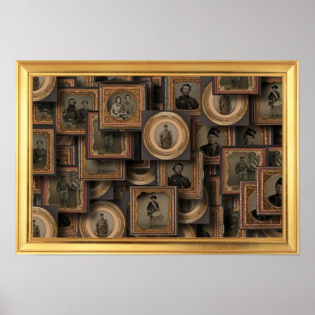 Civil Krig Porträtt Collage Poster (Framsidan)