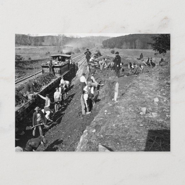 Civil Krig Railroad at Clifton, Virginia, 1863 Vykort (Framsida)