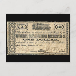 Civil Krig Script New Orleans Kusten Antique Money Vykort