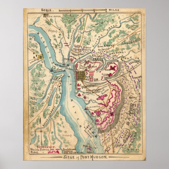 Civil Krig Siege of Port Hudson Poster (Framsidan)