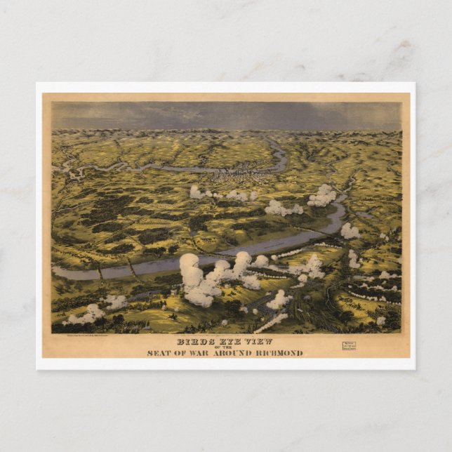 Civil Krig-slaget vid Chickahominy Riv. 27 juni 18 Vykort (Framsida)