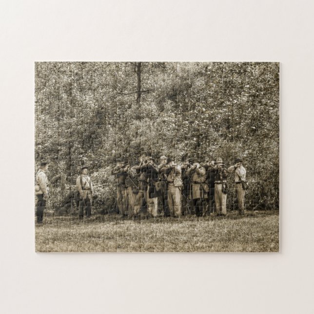 Civil Krig Soldiers Jigszle Puzzle Pussel (Horisontell)