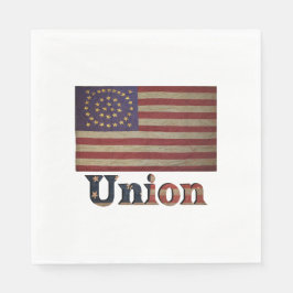 Civil Krig Union Flagga ✨ Antique Historie Pappersservett
