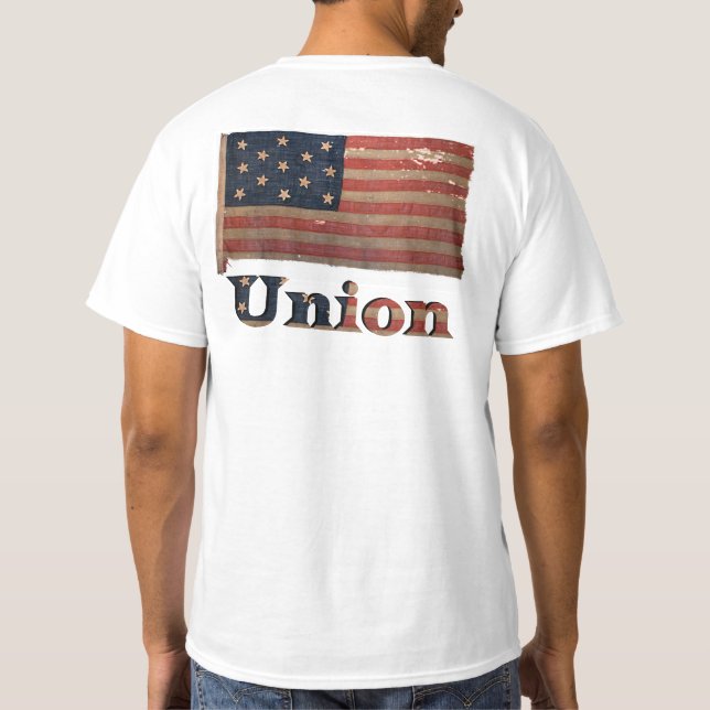Civil Krig Union Flagga ✨ Antique Historie T Shirt (Baksida)