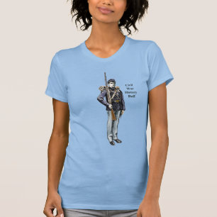 Civil Krig Union Soldier med Rifle Illustration T Shirt