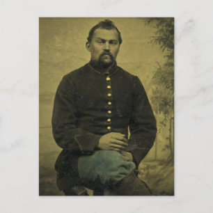 Civil Krig Union Soldier Tintype Vykort