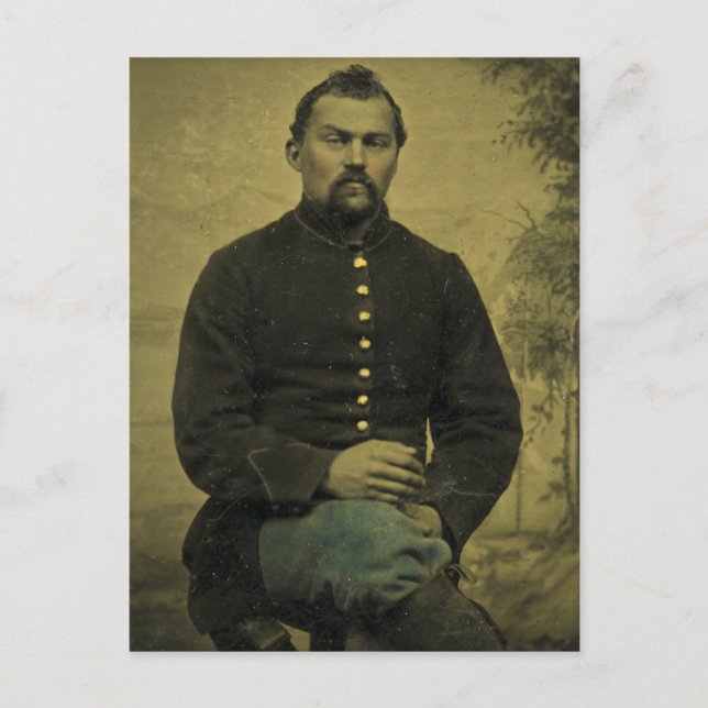 Civil Krig Union Soldier Tintype Vykort (Framsida)