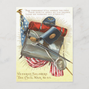 Civil Krig US Flagga Bayonet Canota Vykort