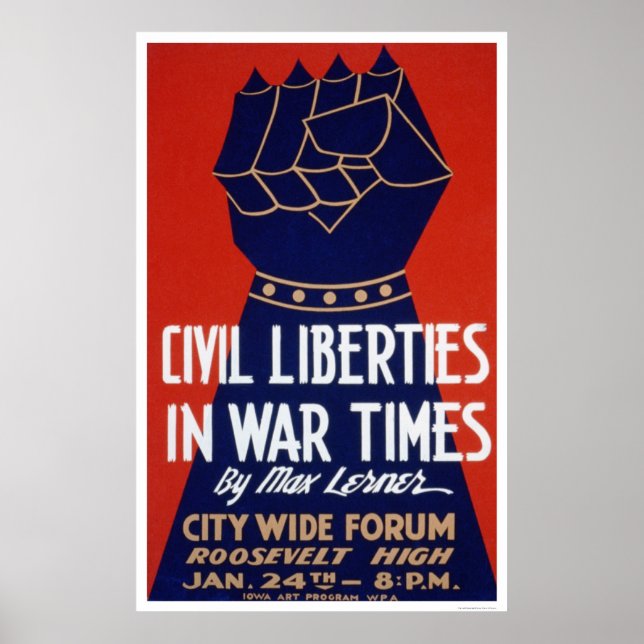 Civil Liberty WWII 1940 WPA Poster (Framsidan)
