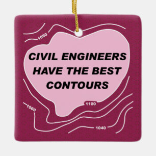Civil Rosa Contours Ceramic Ornament Ingenjör