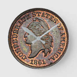 Civila Krig Confederate USA Penny Rund Klocka