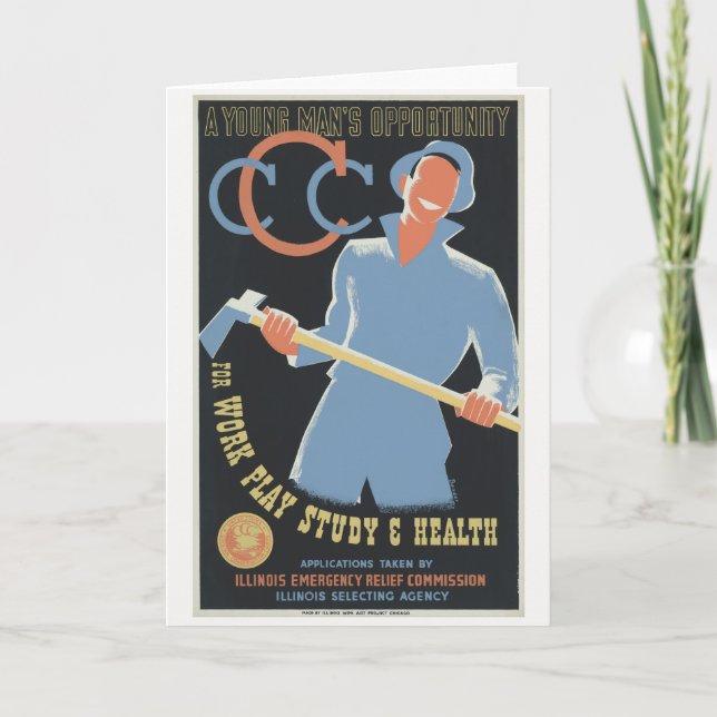 Civilian Conservation Corps: Arbete Fritid Studier Tack Kort (Framsida)