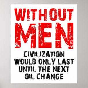 Civilisation Utan Män Rolig Affisch