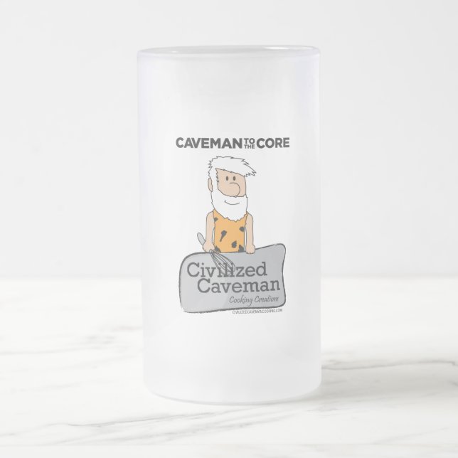 Civiliserad grottmanmatlagningmugg frostat ölglas (Center)