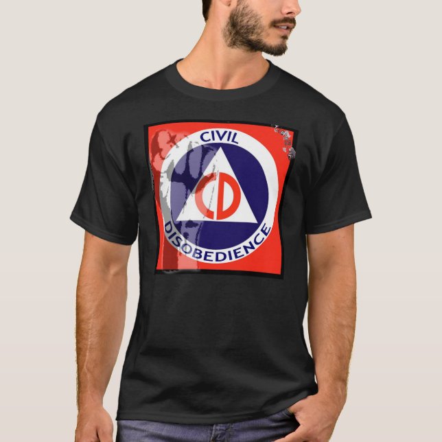 CIVILMOTSTÅND - mörk T-shirt (Framsida)