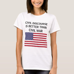 Civilsamtal bättre än krig US flagga t-shirt