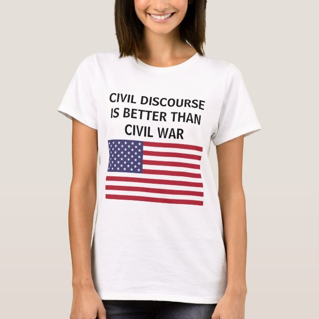 Civilsamtal bättre än krig US flagga t-shirt (Framsida)