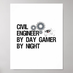 Civilt Ingenjör efter dagspelaren per natt Poster