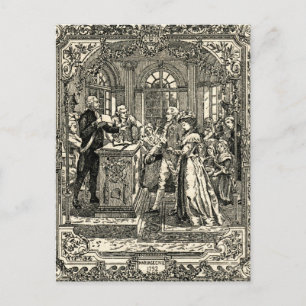 Civilunionen för Kung Louis XIV och Maria Vykort