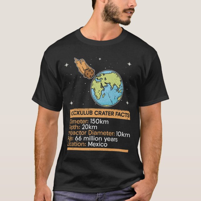 Cixixulub Kratförstärkningar - Asteroid rymdastron T Shirt (Framsida)