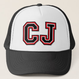 ’CJ’ Monogrammed Truckerkeps