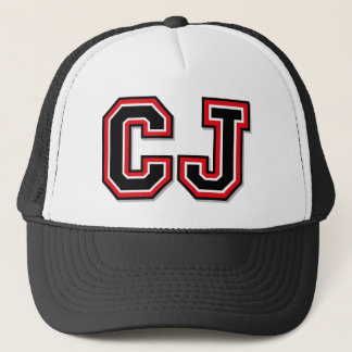 ’CJ’ Monogrammed Truckerkeps