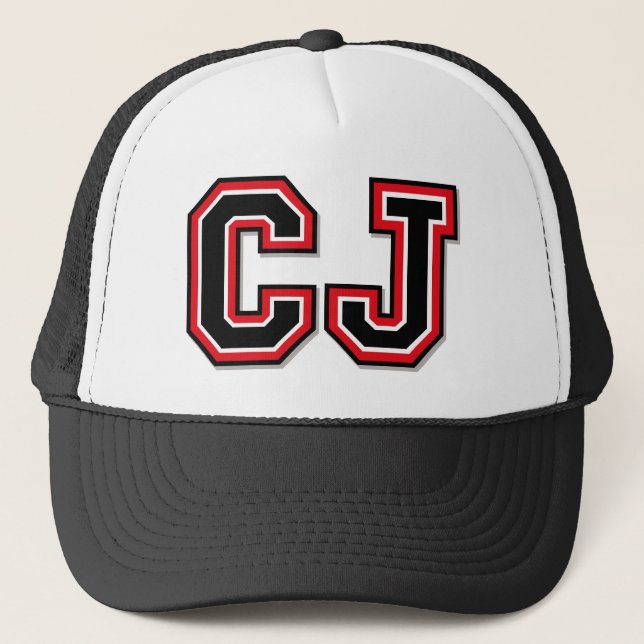 ’CJ’ Monogrammed Truckerkeps (Framsida)