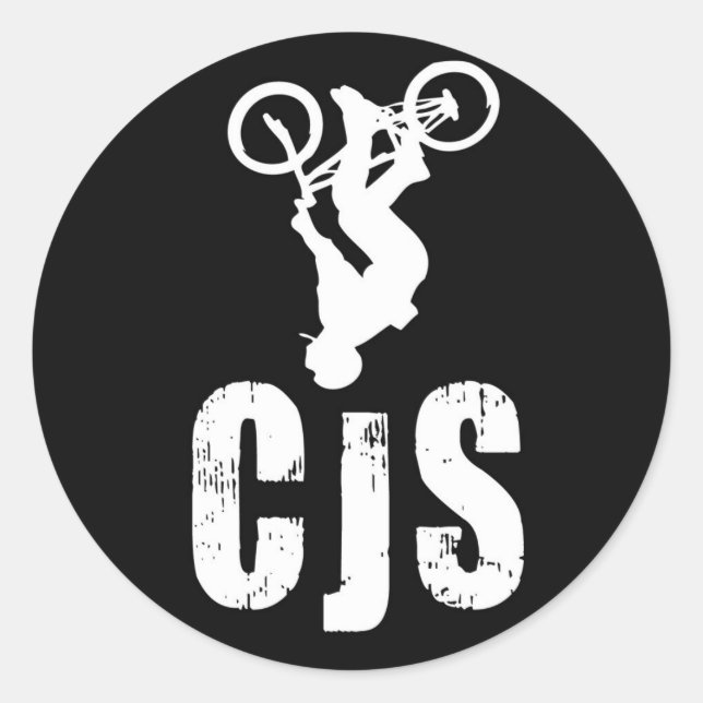 CJS Black Sticker Runt Klistermärke (Framsida)